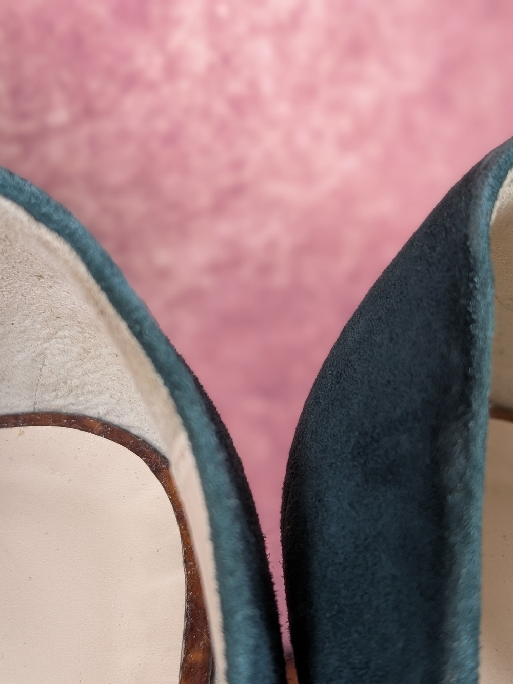 Ramon Tenza Teal Suede Sculptural Heel Pumps | Tortoise Lucite Heels | EU 40 (9) - Picture 6 of 15